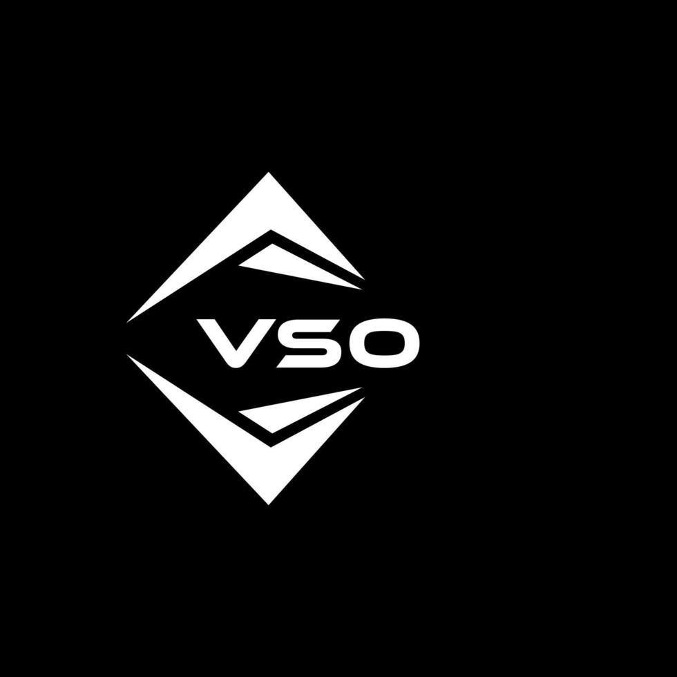 création de logo de technologie abstraite vso sur fond noir. concept de logo de lettre initiales créatives vso. vecteur