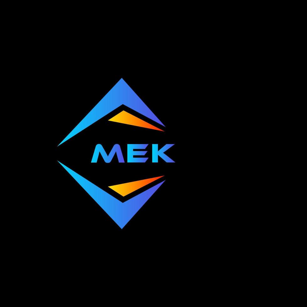 création de logo de technologie abstraite mek sur fond noir. concept de logo de lettre initiales créatives mek. vecteur