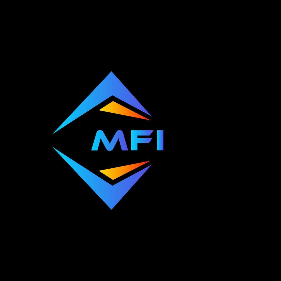 création de logo de technologie abstraite mfi sur fond noir. concept de logo de lettre initiales créatives mfi. vecteur