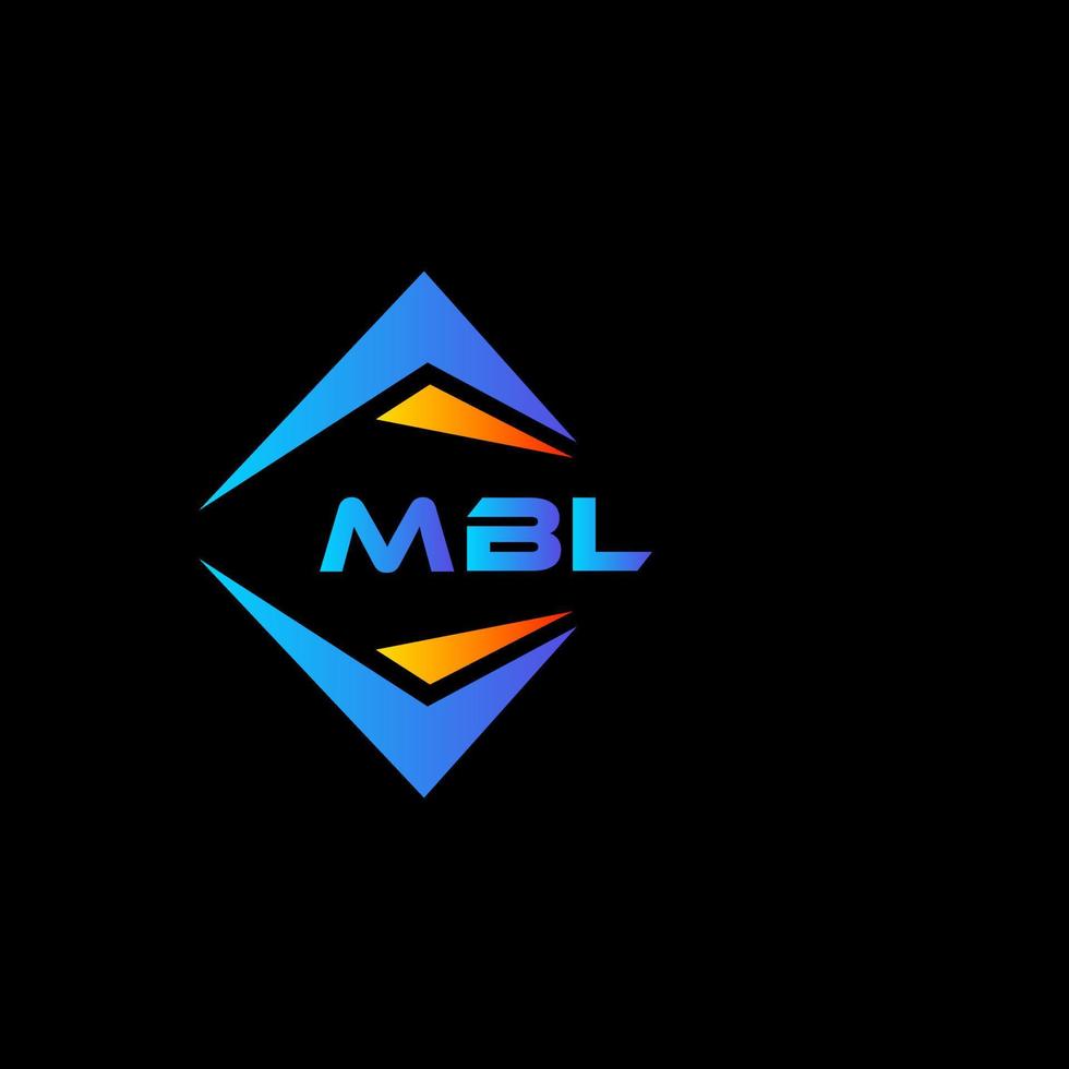 création de logo de technologie abstraite mbl sur fond noir. concept de logo de lettre initiales créatives mbl. vecteur