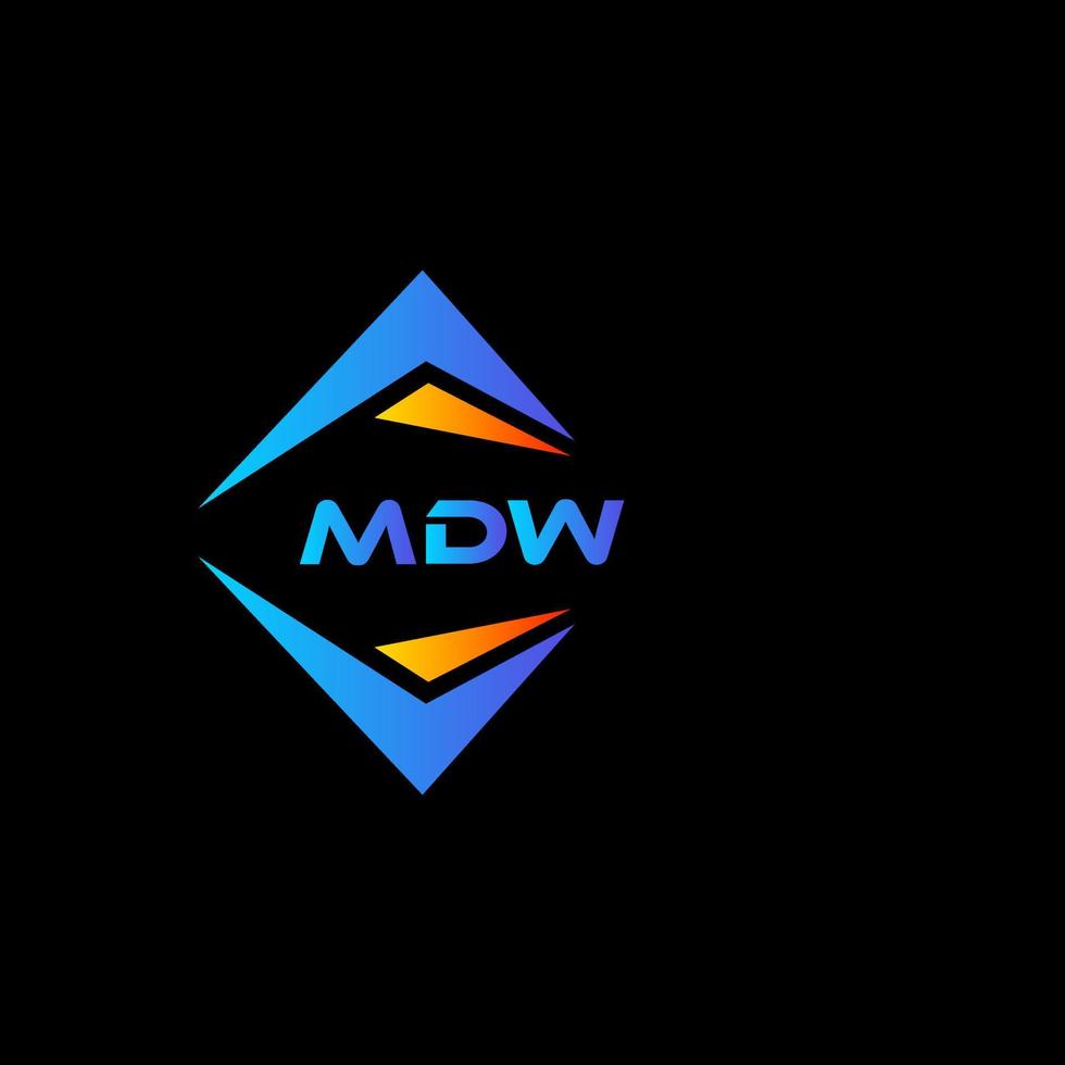 création de logo de technologie abstraite mdw sur fond noir. concept de logo de lettre initiales créatives mdw. vecteur