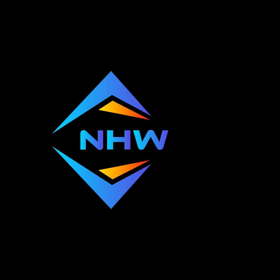 création de logo de technologie abstraite nhw sur fond noir. concept de logo de lettre initiales créatives nhw. vecteur