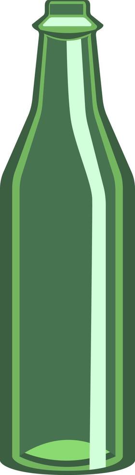 Bouteille de bière en verre vert unique vecteur, isolé sur fond blanc vecteur