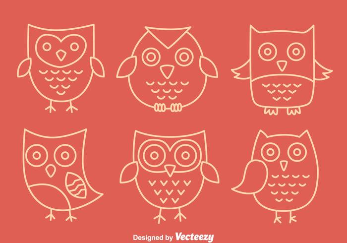 Hand Drawn vecteurs de hibou mignon vecteur