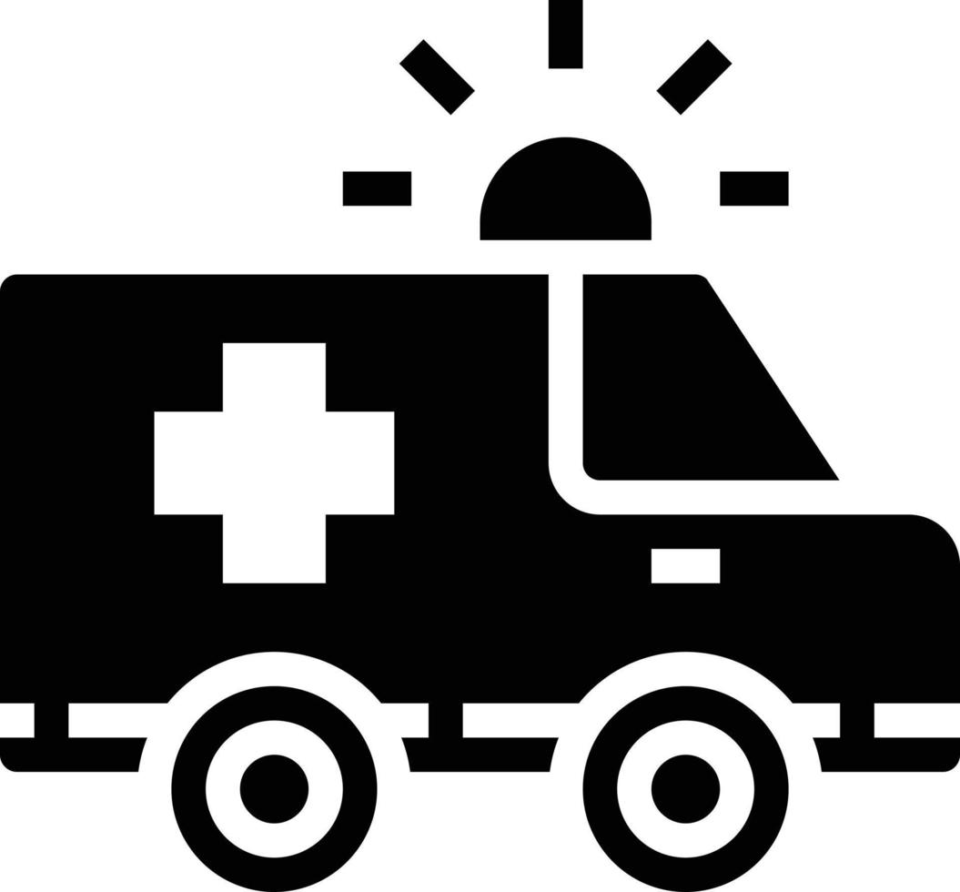 Urgence médicale de transport de voiture d'ambulance - icône solide vecteur