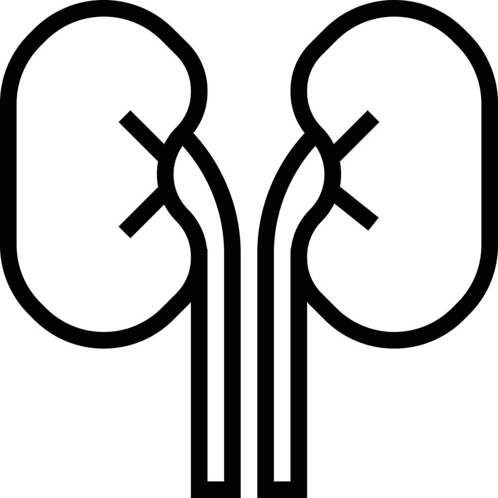 Soins de santé d'organes rénaux médicaux - icône de contour vecteur