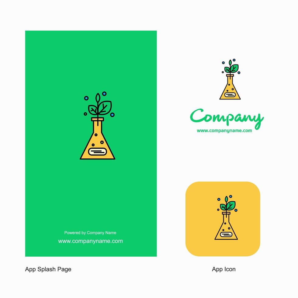 icône de l'application du logo de l'entreprise végétale et conception de la page de démarrage éléments de conception de l'application commerciale créative vecteur