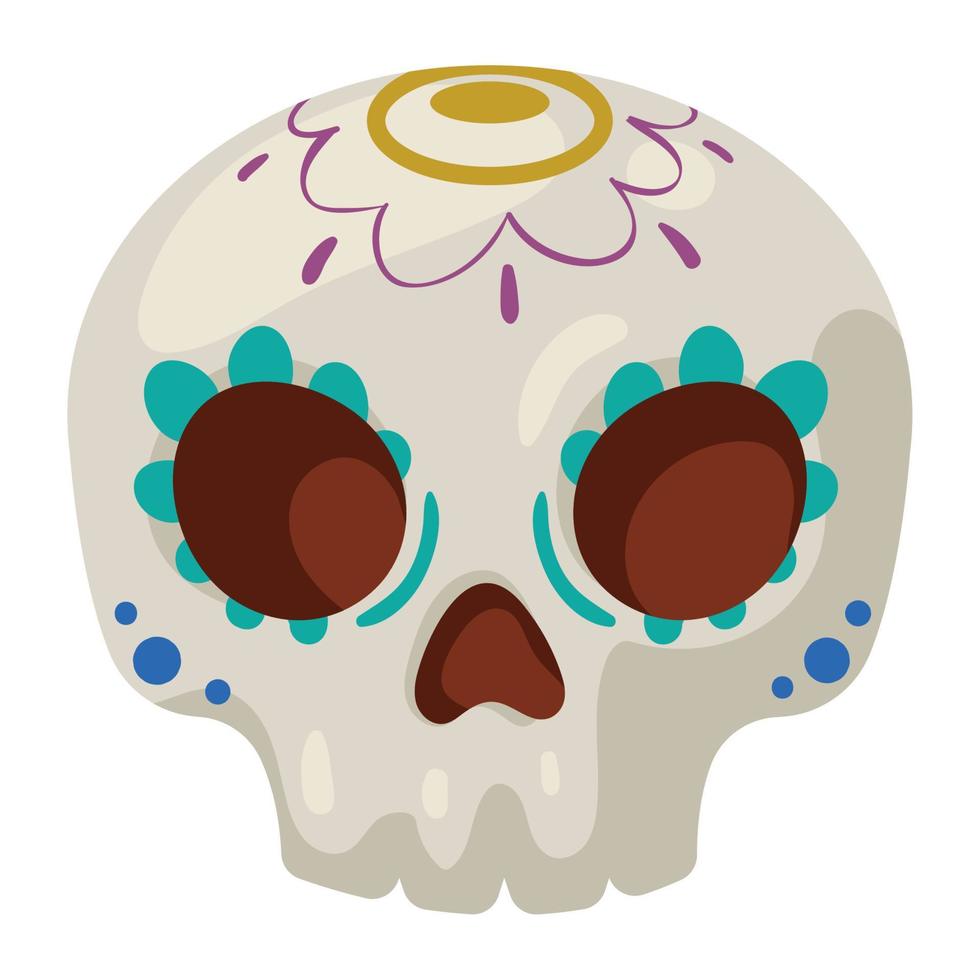 crâne de dia de los muertos vecteur