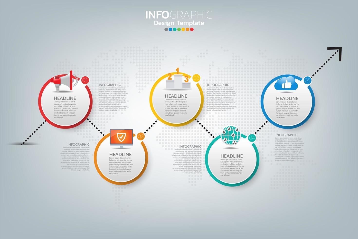 modèle infographique et icônes. concept d'entreprise avec des processus. vecteur