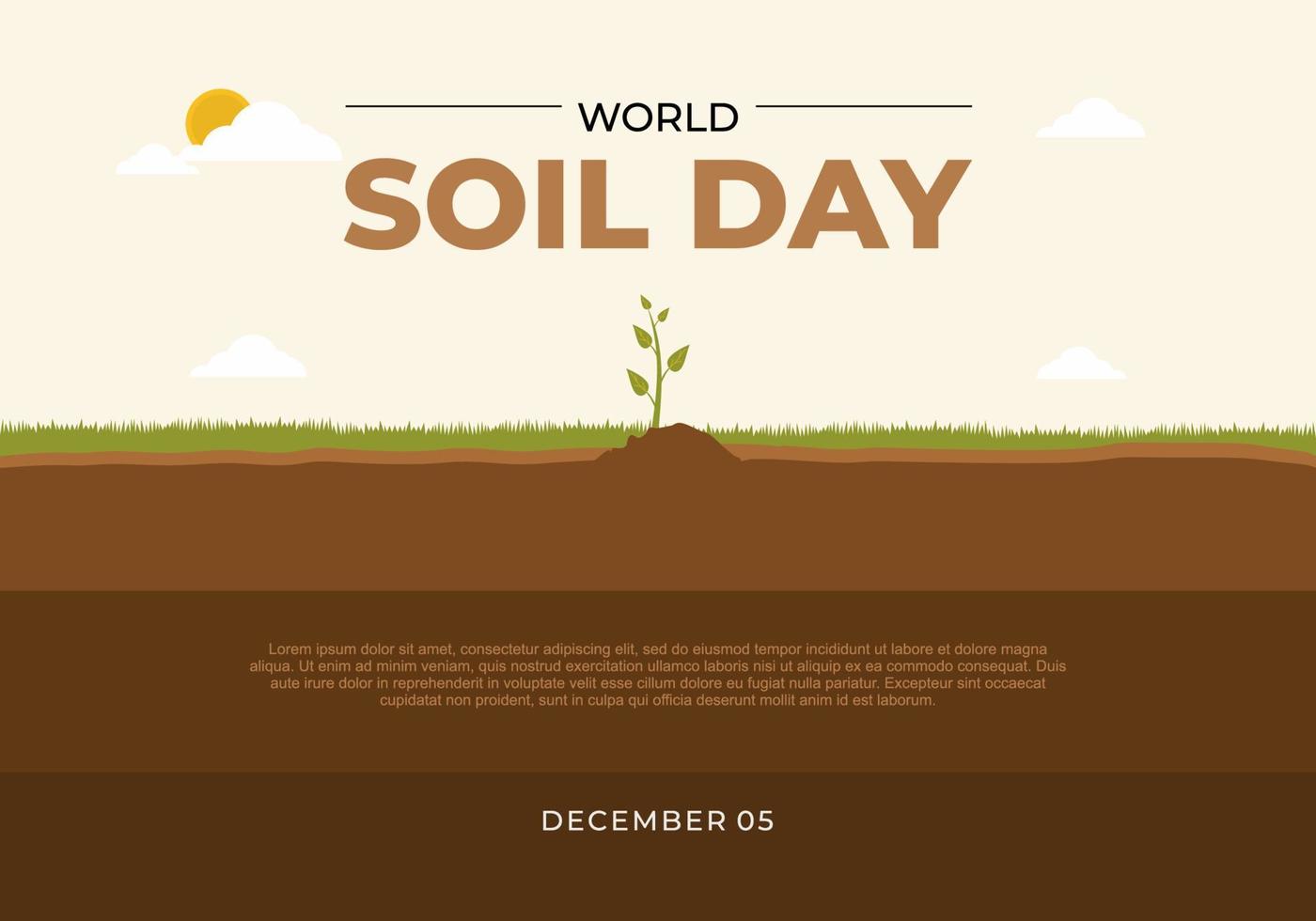 fond de la journée mondiale des sols célébrée le 5 décembre. vecteur