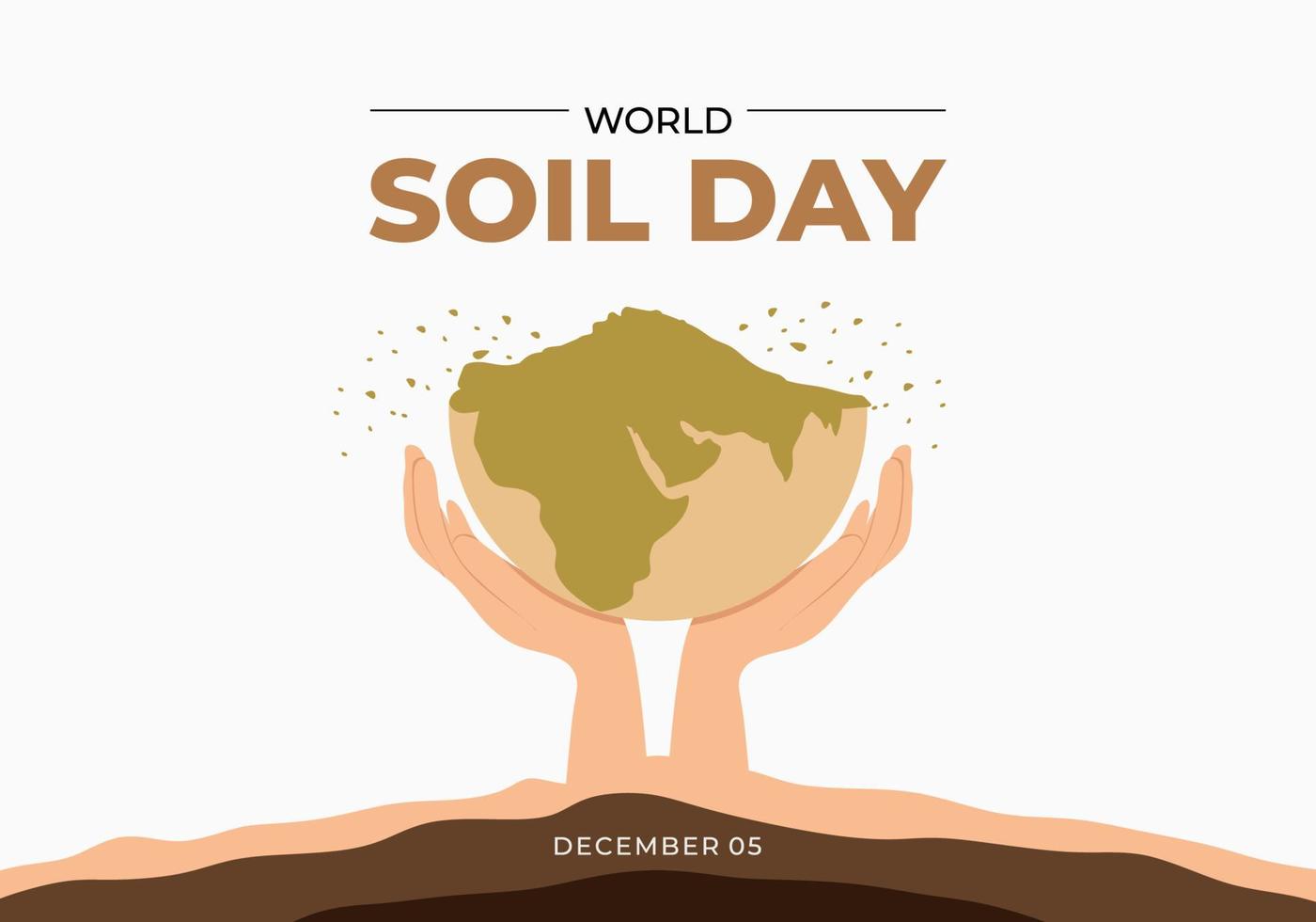 fond de la journée mondiale des sols célébrée le 5 décembre. vecteur