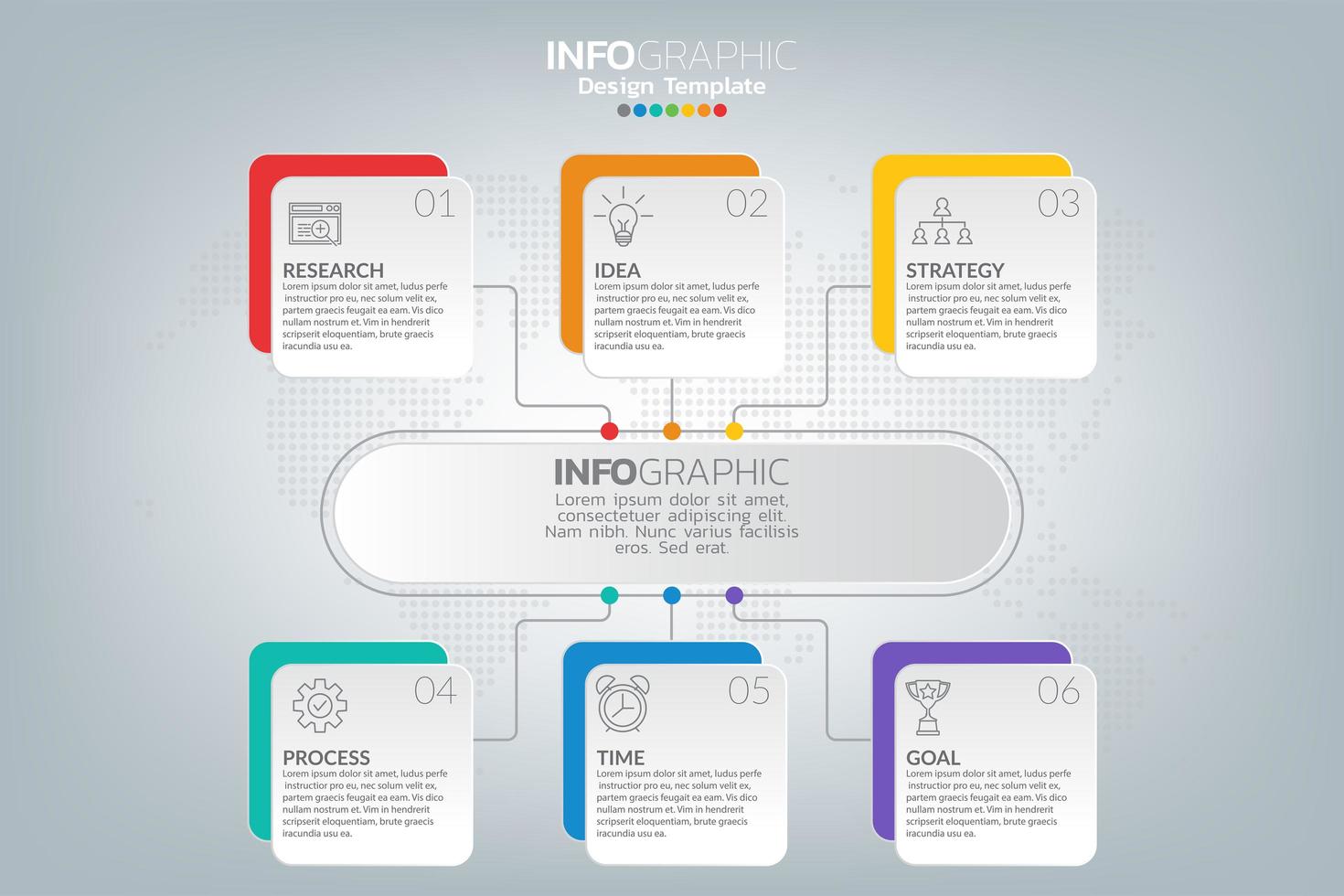 modèle infographique et icônes. concept d'entreprise avec des processus. vecteur