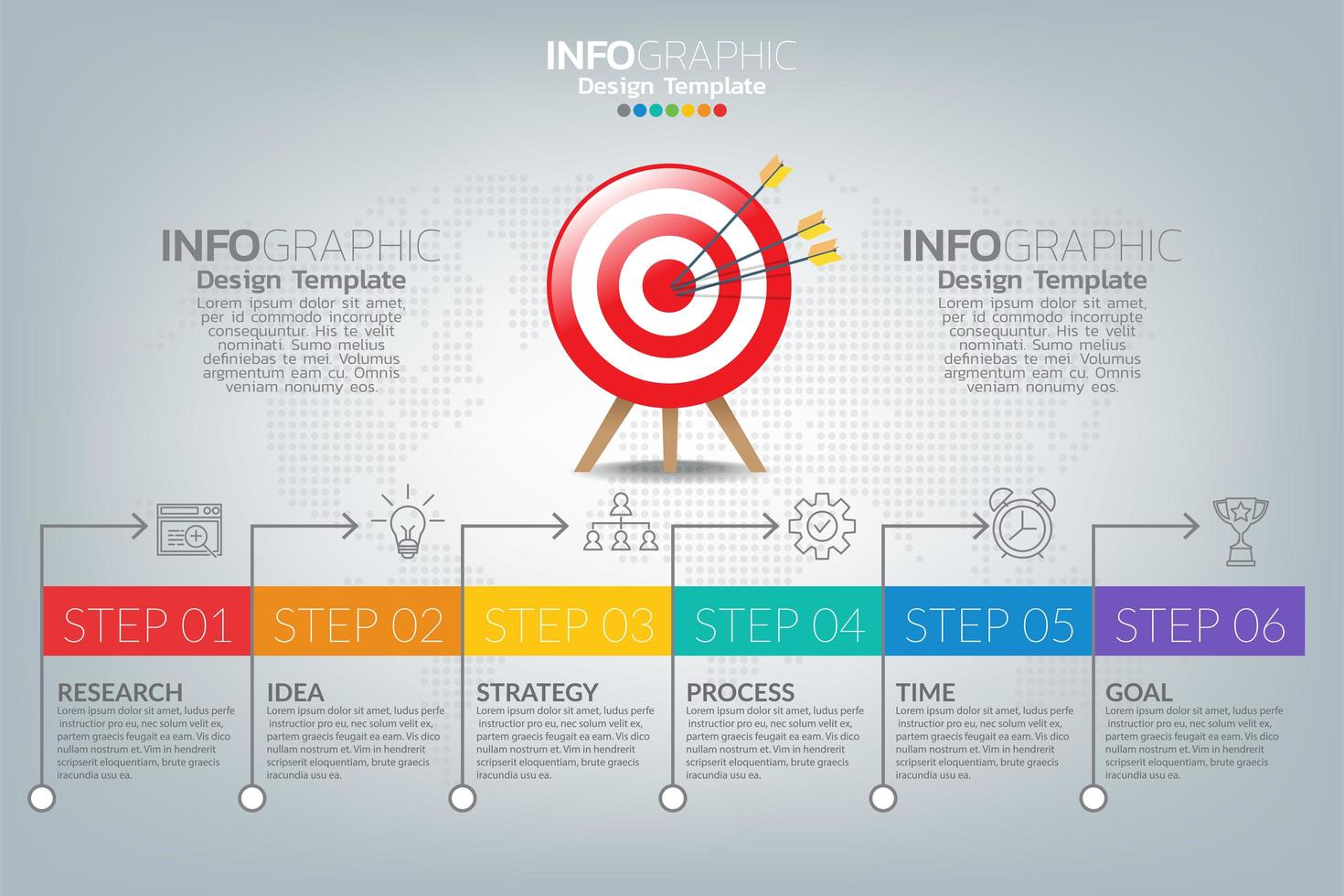 modèle infographique et icônes. concept d'entreprise avec des processus. vecteur