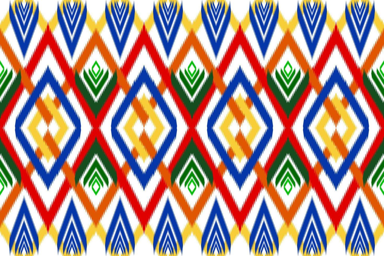 abstrait coloré, motif ethnique géométrique en tissu. arrière-plan, batik, dessins de tapis. papier peint, rideaux, tapis et dessins de vêtements illustration vectorielle. vecteur