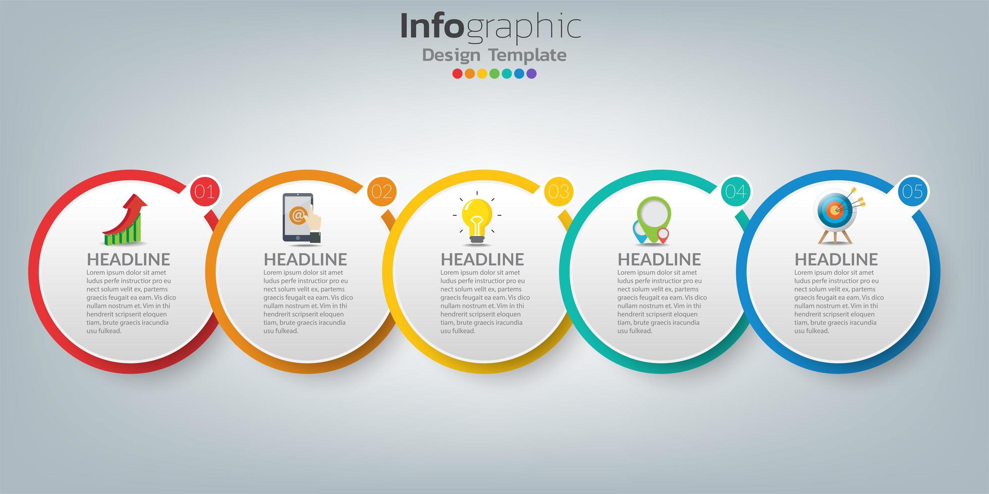 modèle infographique de chronologie avec des icônes dans le concept de succès vecteur