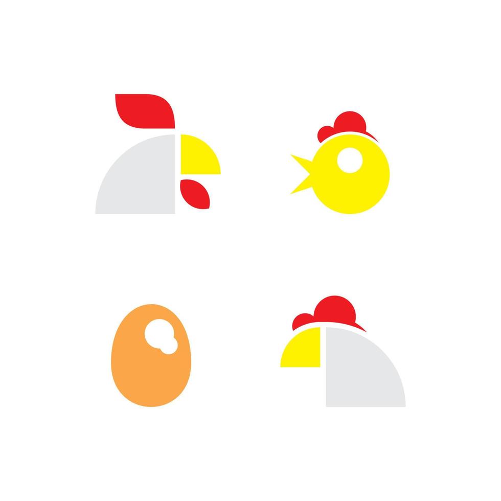 modèle de conception de logo de ferme de poulet vecteur