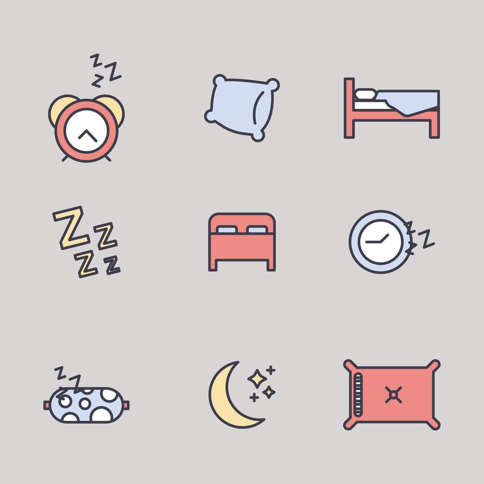 icônes décrites sur le sommeil vecteur
