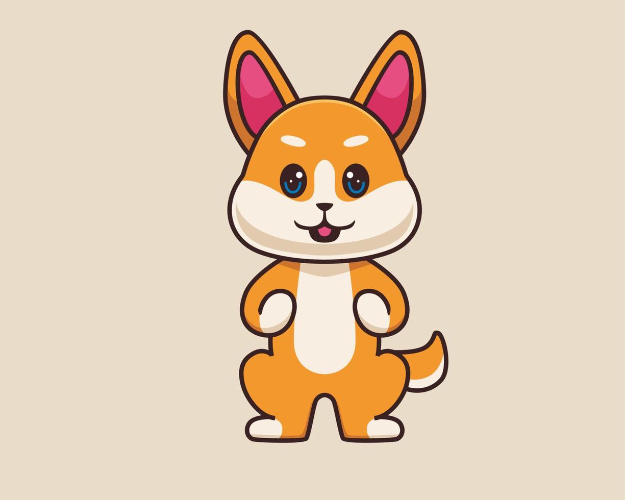 illustration de dessin animé debout shiba inu vecteur