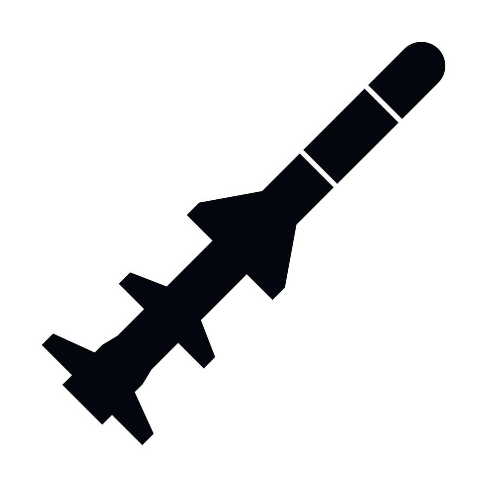 icône simple de missile militaire volant vecteur