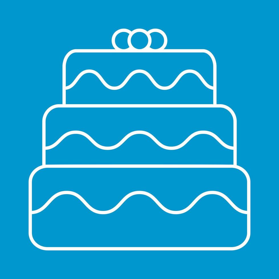 icône de fine ligne de gâteau d'anniversaire vecteur