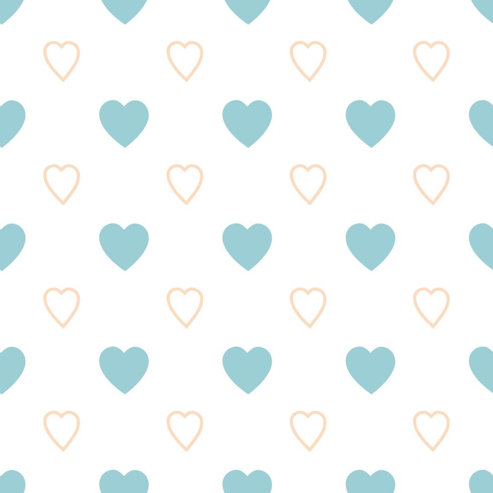 motif de coeur bleu sans fin romantique motif simple texture transparente avec modèle de coeurs jaunes bleus pour la conception d'arrière-plans textiles paquet de papier d'emballage cartes de voeux dans le vecteur de couleurs pastel.