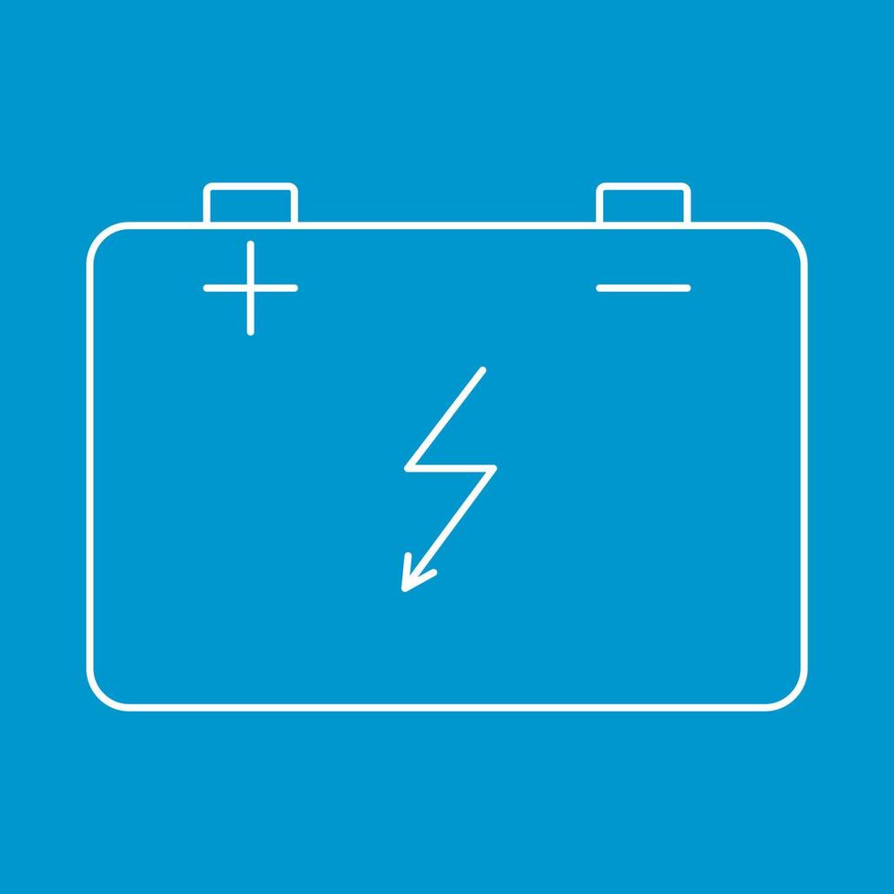 icône de fine ligne de batterie de voiture vecteur