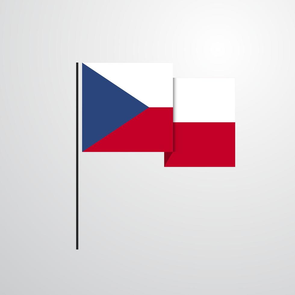république tchèque agitant le vecteur de conception de drapeau