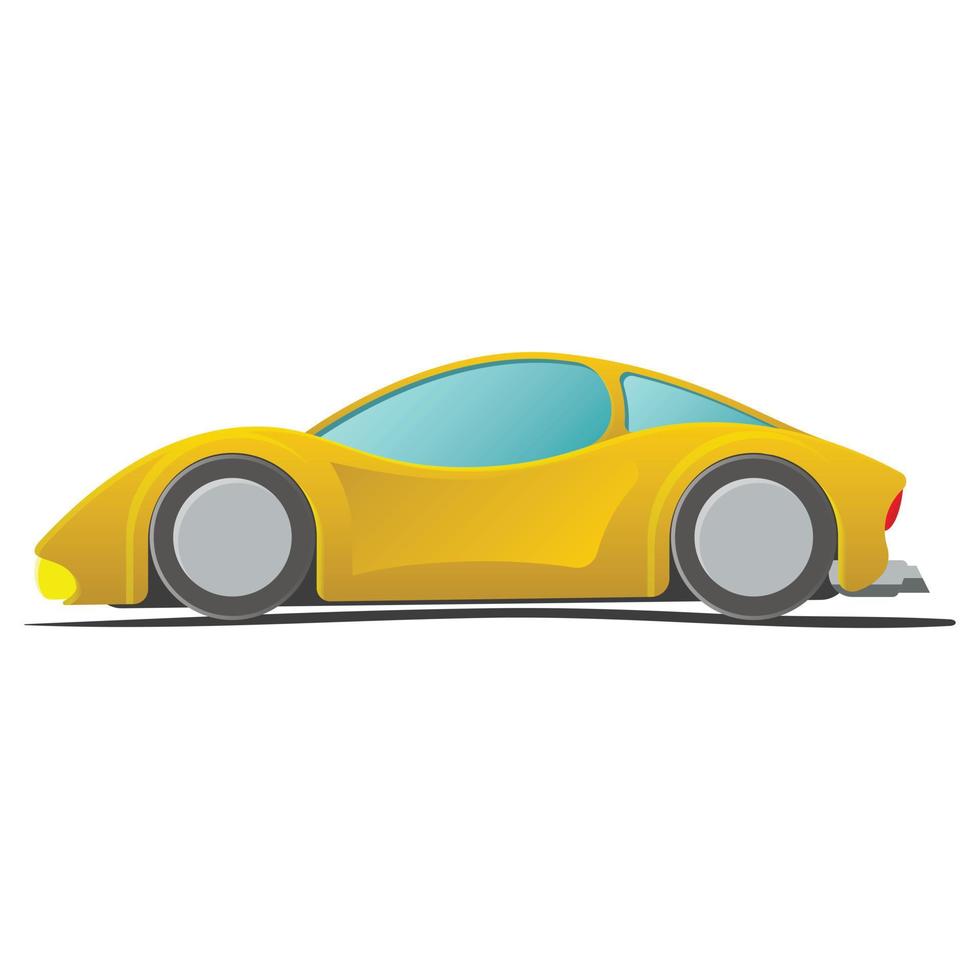 illustration de voiture de sport jaune de dessin animé vecteur