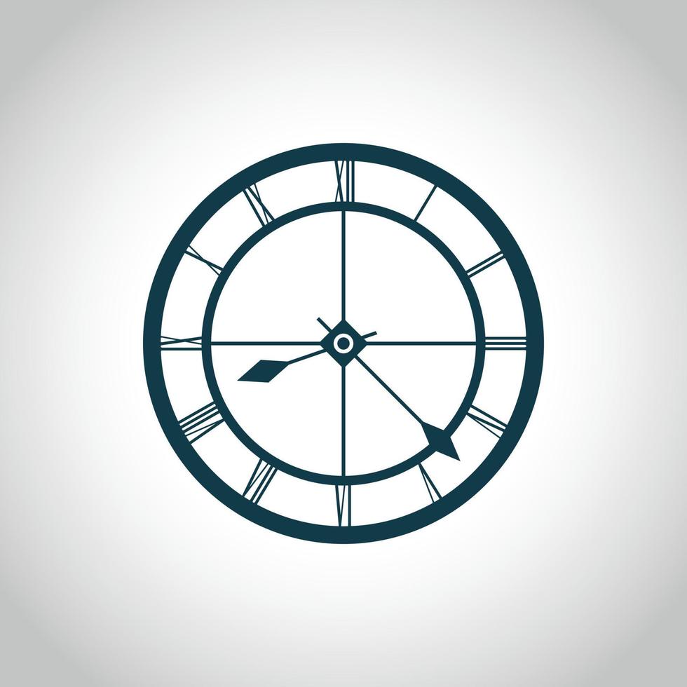 vecteur simple d'icône d'horloge murale classique. montre ronde