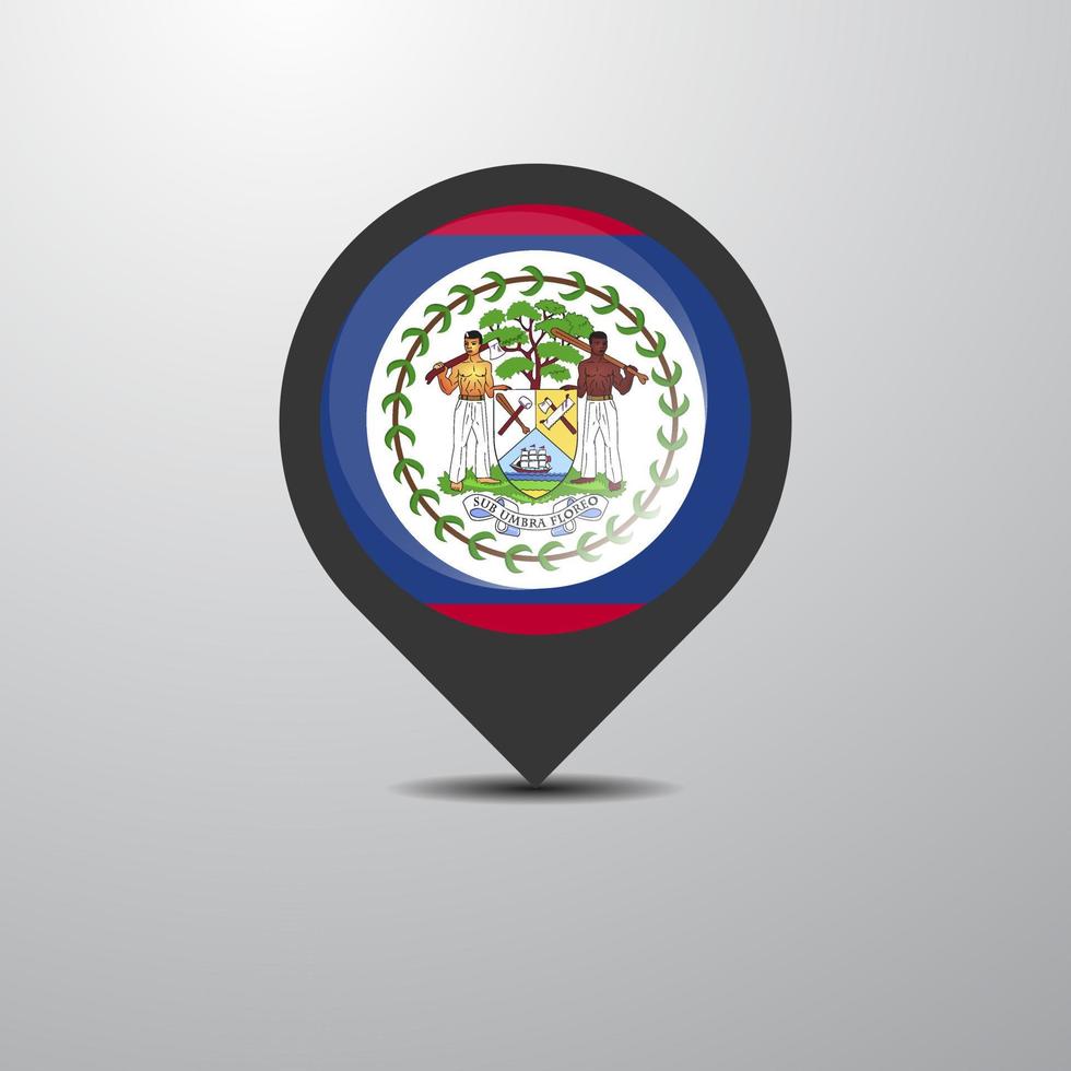 broche de la carte du belize vecteur