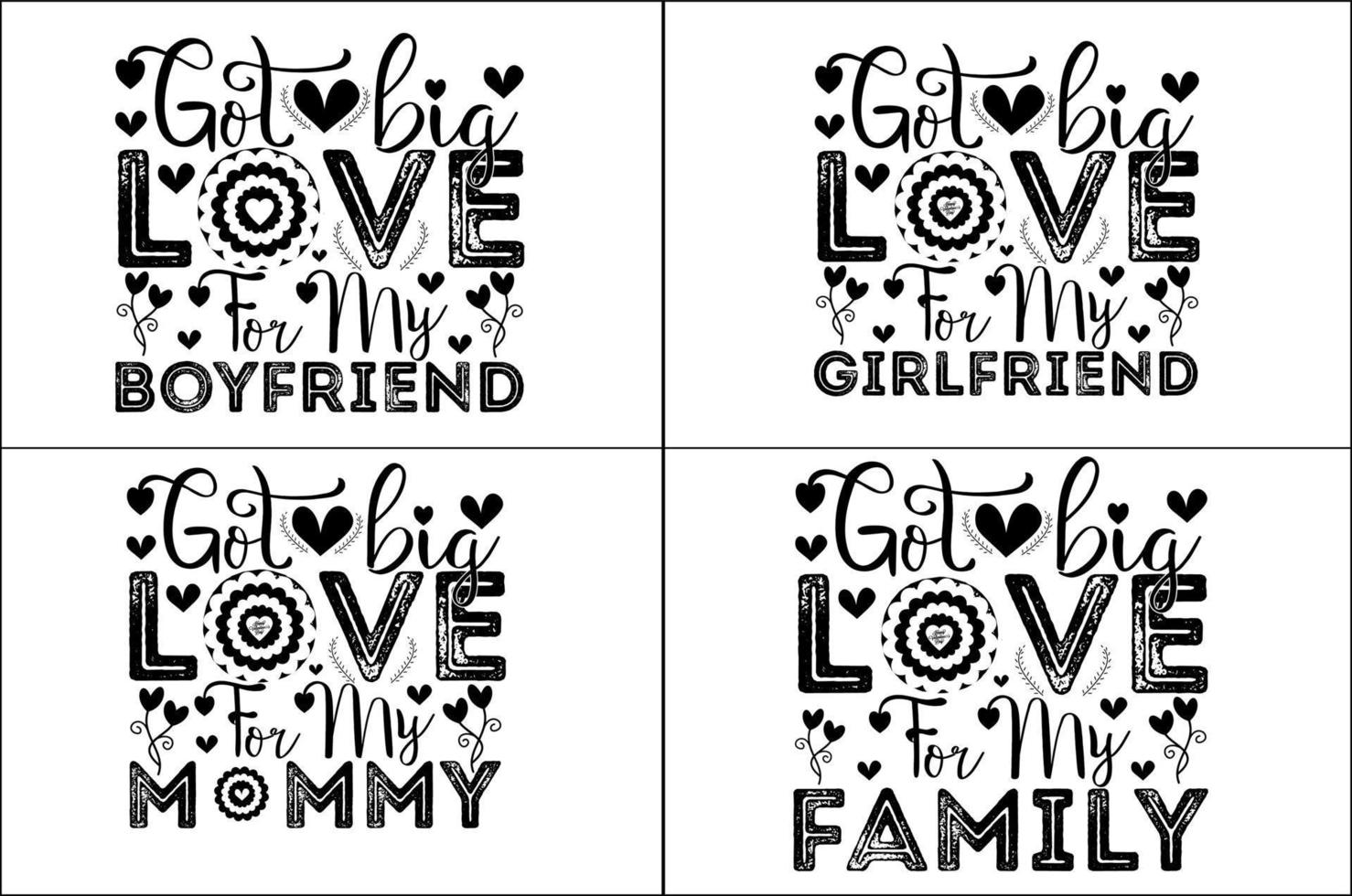 got big love for quotes svg t shirt valentines svg bundle vecteur