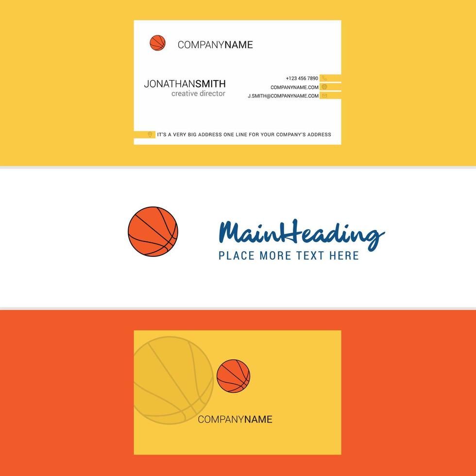 beau logo de basket-ball et vecteur de conception verticale de carte de visite