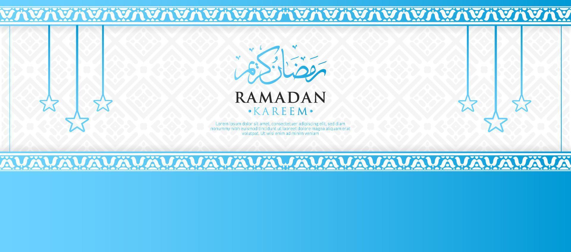 fond de salutations de ramadan réaliste avec la couleur bleue vecteur