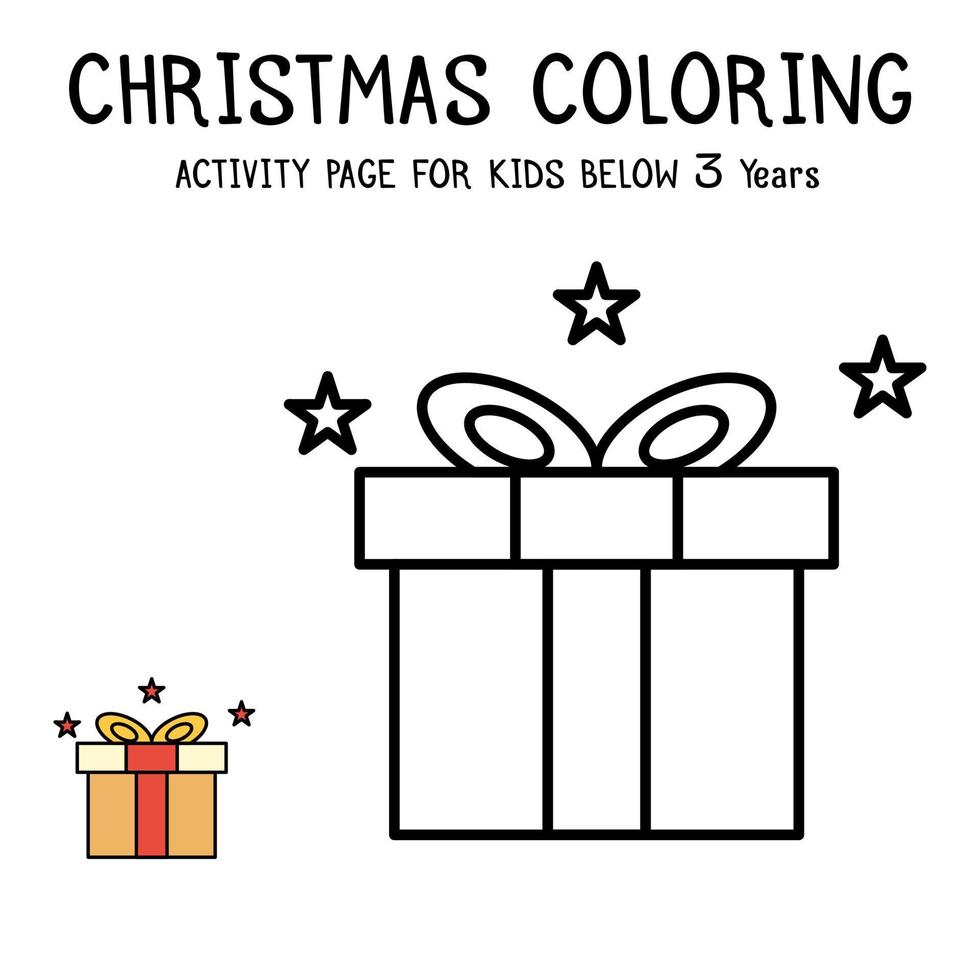 Livre d'activités de coloriage de Noël pour les enfants de moins de 3 ans vecteur