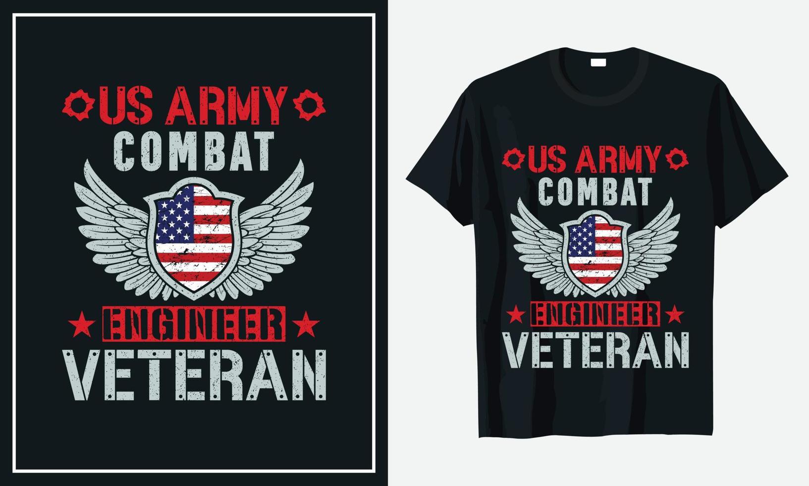 vétéran de la conception de t-shirt de l'armée des états-unis vecteur