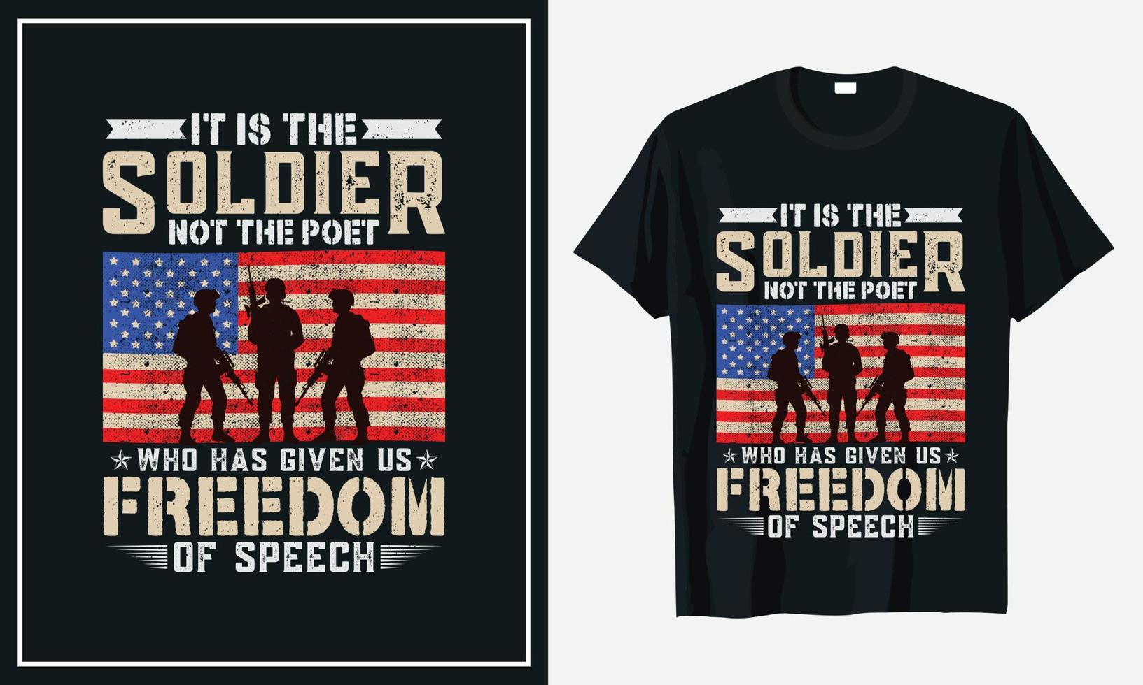 vétéran de la conception de t-shirt de l'armée des états-unis vecteur