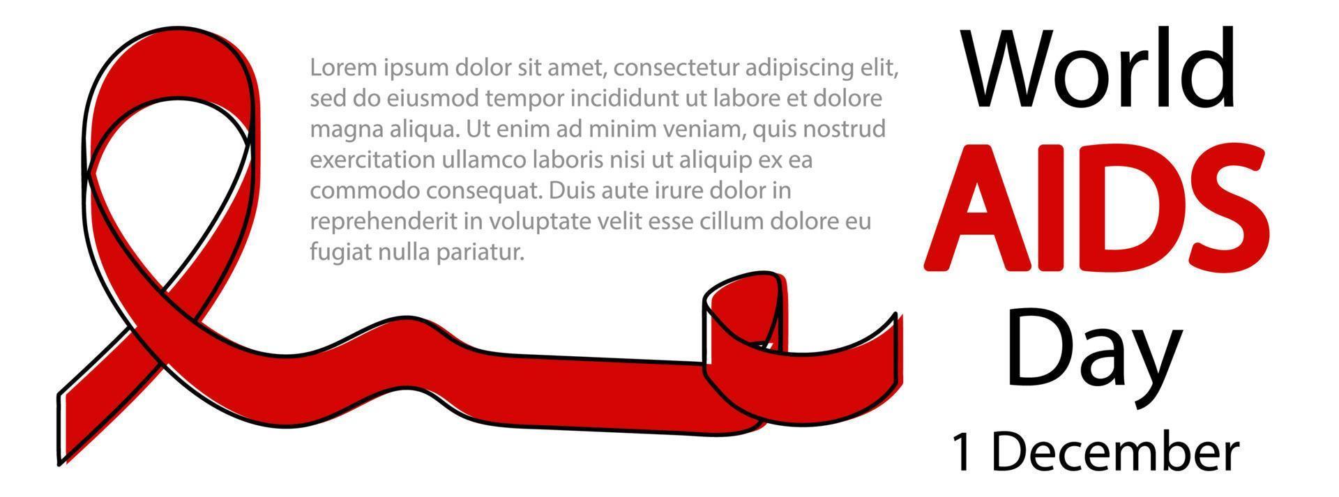 illustration vectorielle de fond horizontal de la journée mondiale du sida vecteur