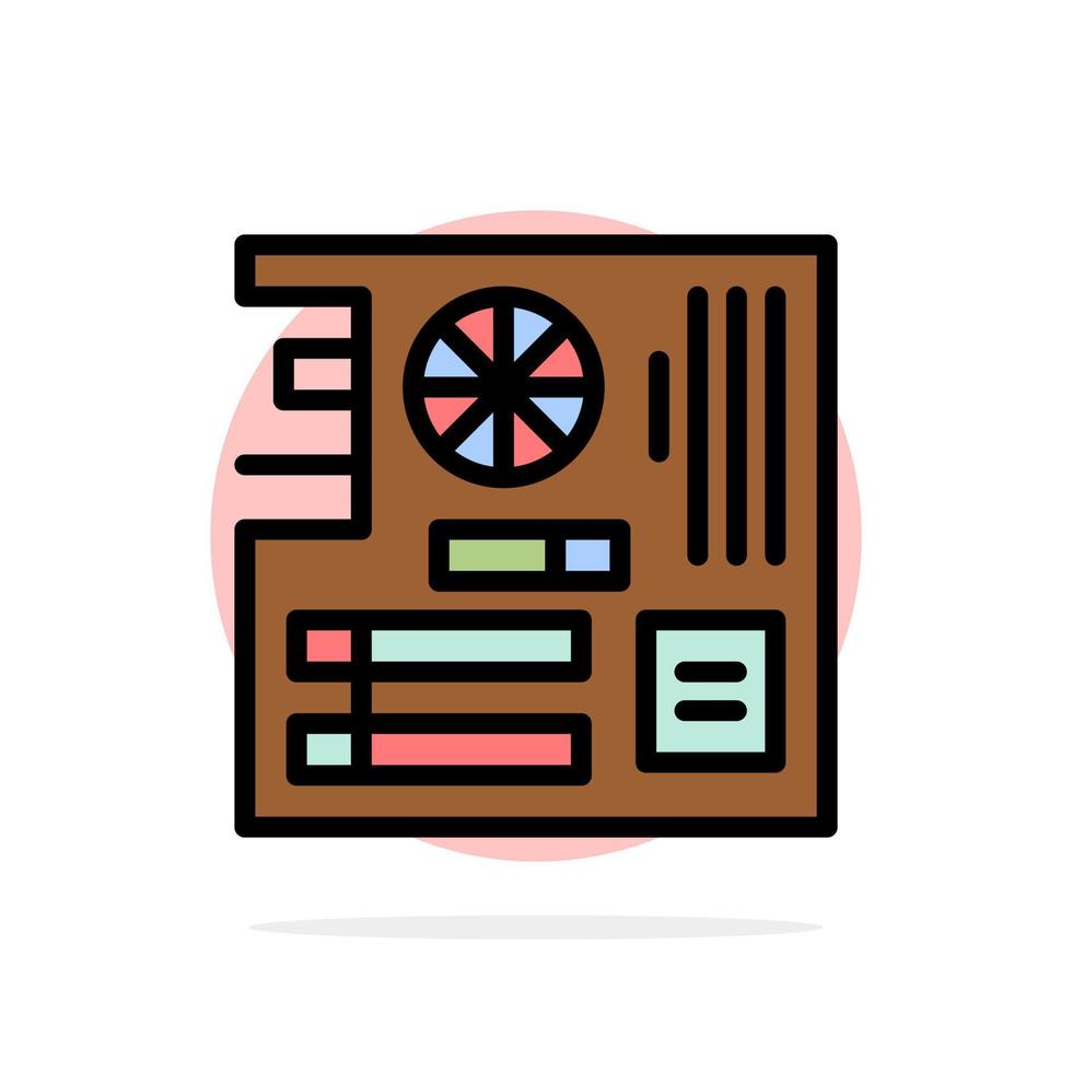 ordinateur de bord carte mère principale mère abstrait cercle fond plat icône de couleur vecteur