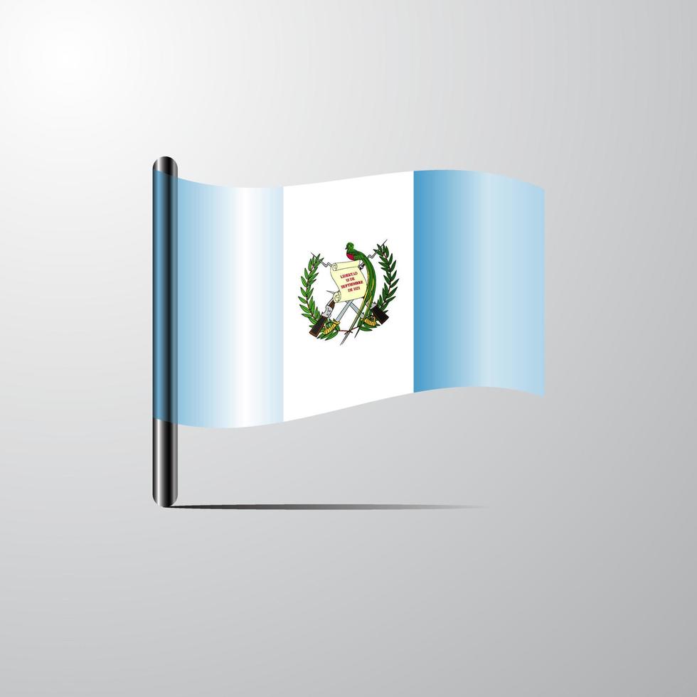 guatemala agitant le vecteur de conception de drapeau brillant