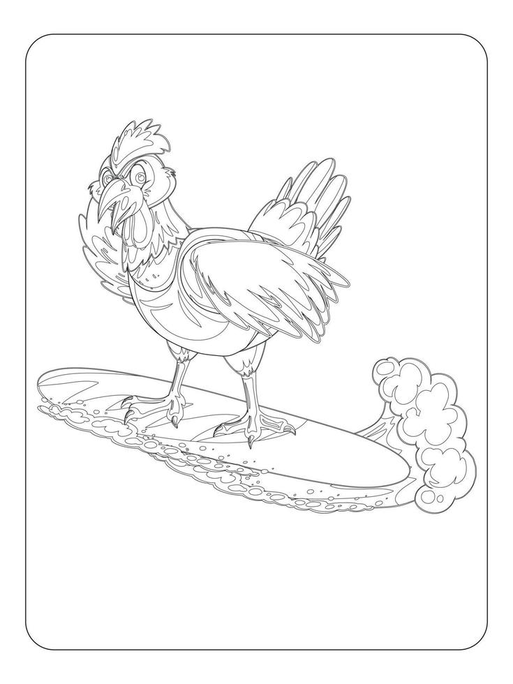 coloriage de coq pour les enfants vecteur