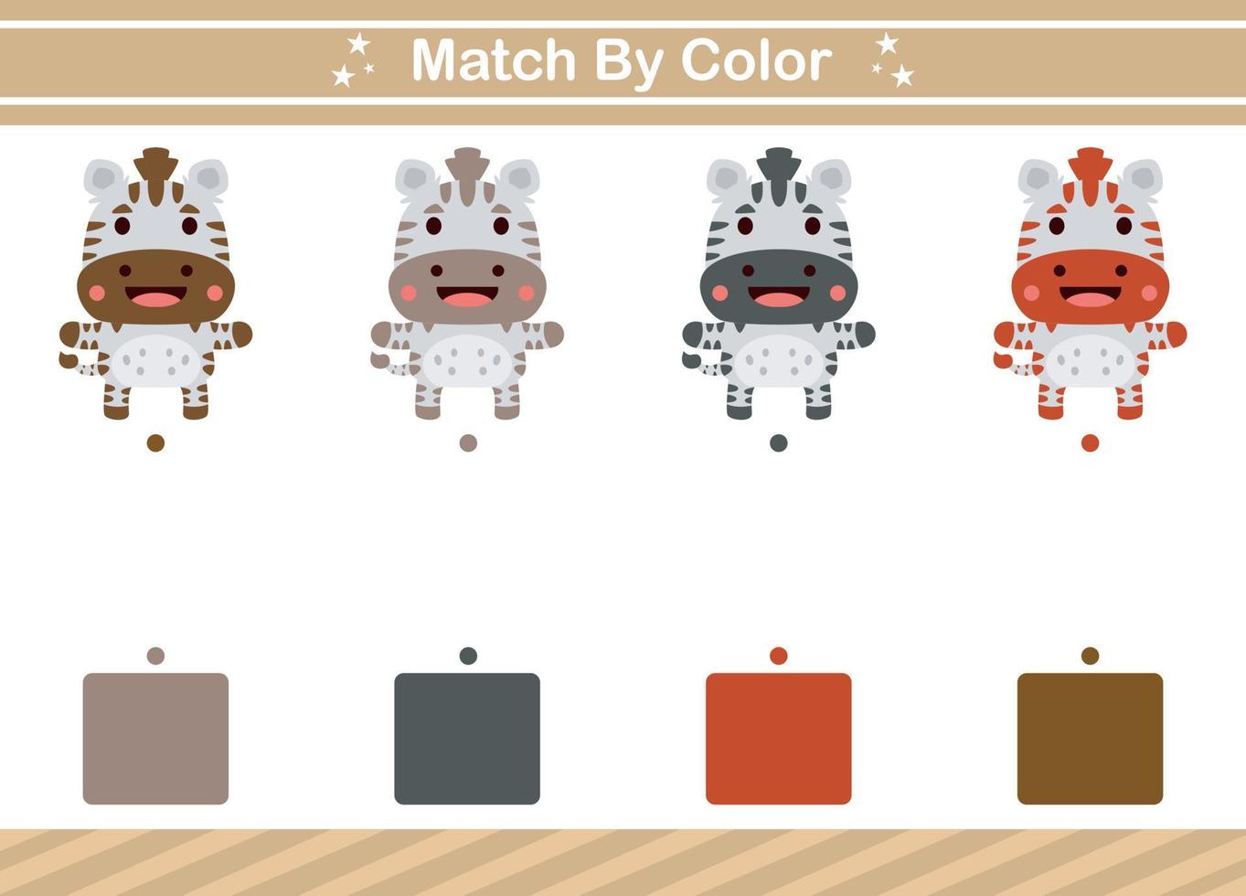 match par couleur d'animal jeu éducatif pour la maternelle jeu d'association pour les enfants vecteur