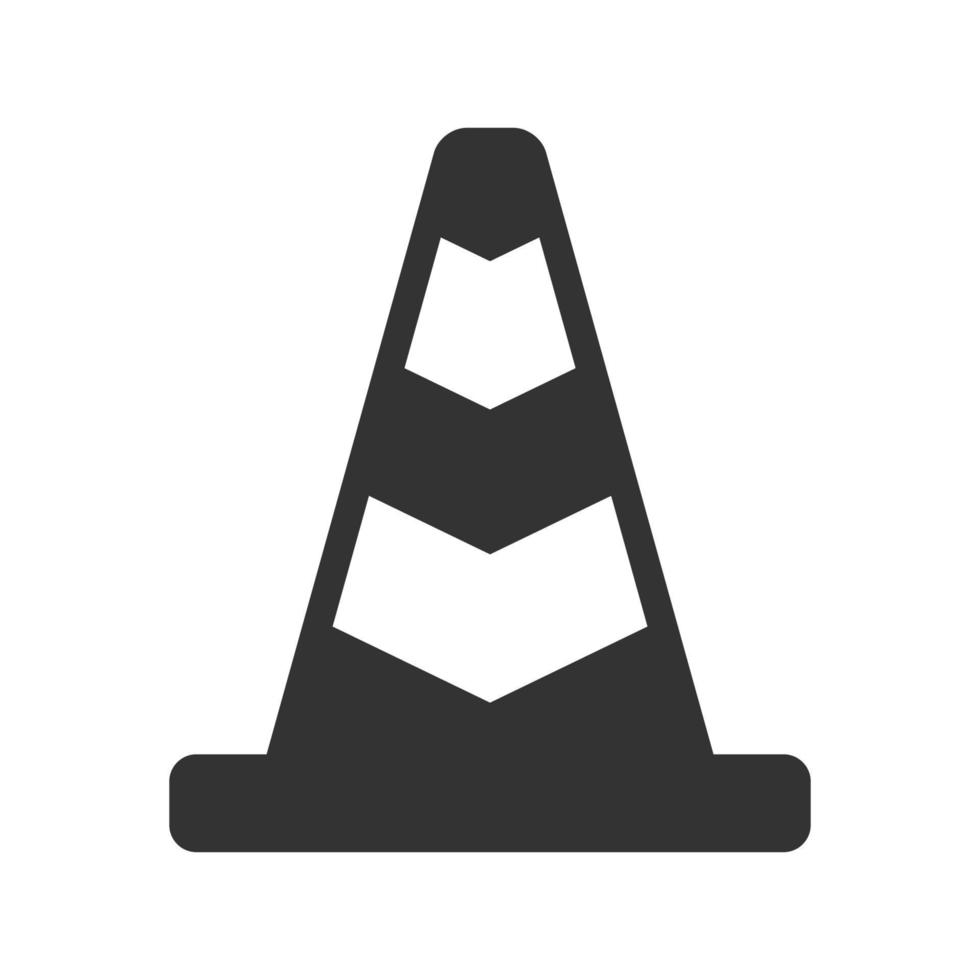 cône de signalisation icône noir et blanc vecteur