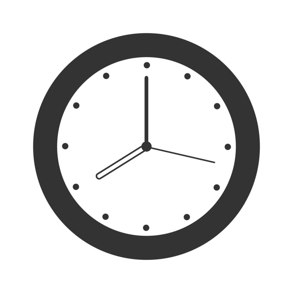 horloge icône noir et blanc vecteur