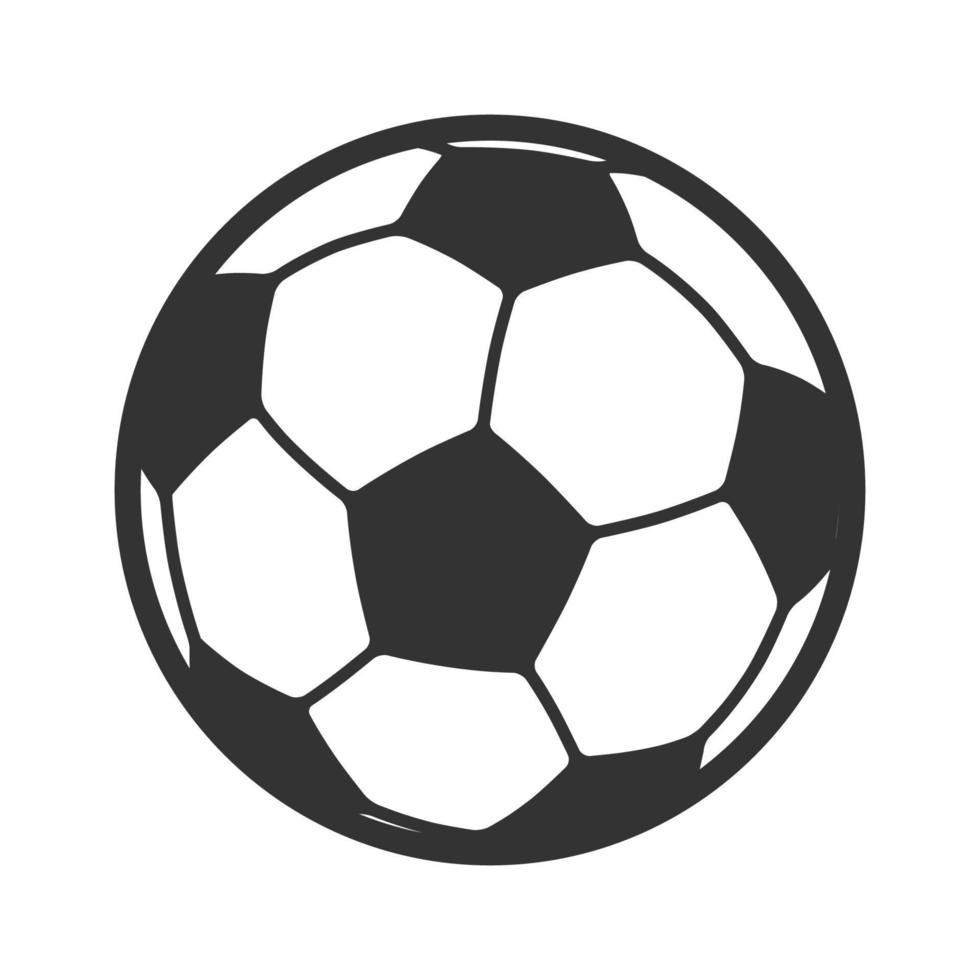 ballon de football icône noir et blanc vecteur