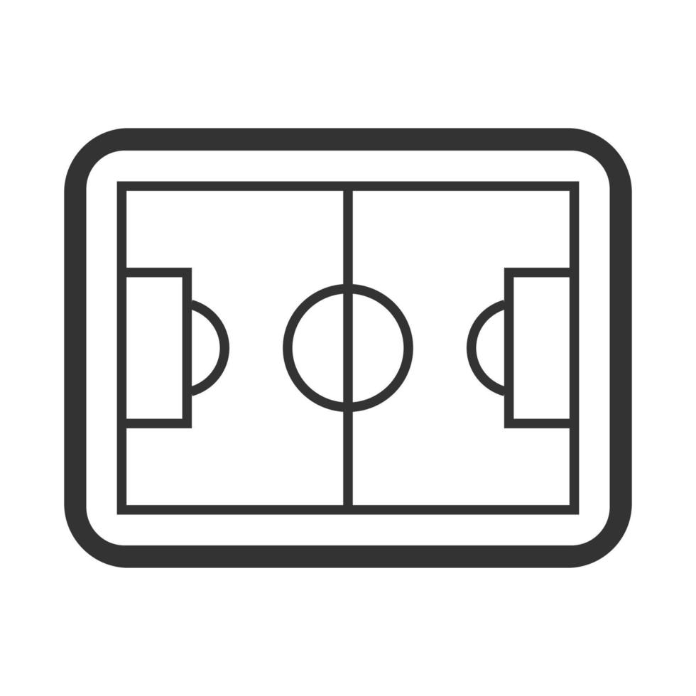 terrain de football icône noir et blanc vecteur