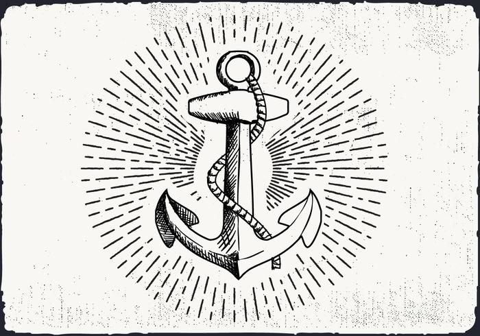 Free Hand Drawn Background Anchor vecteur