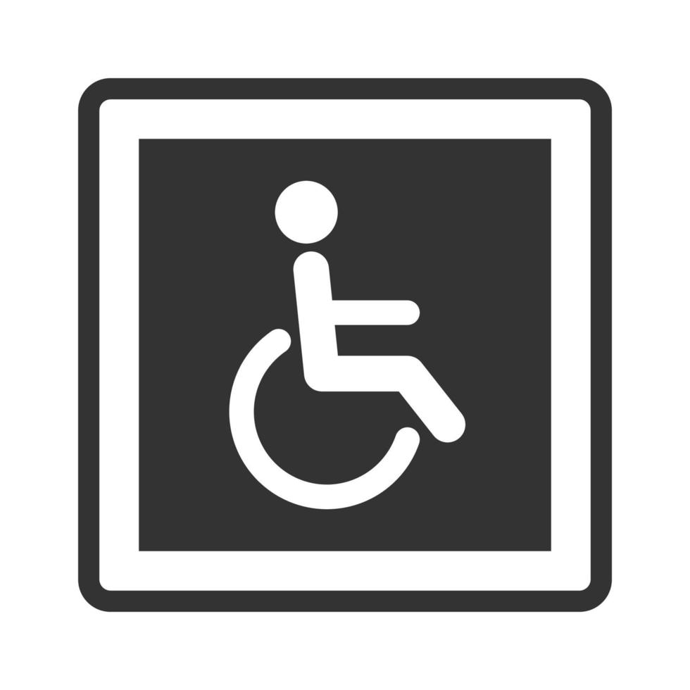 icône noir et blanc accès handicapé vecteur