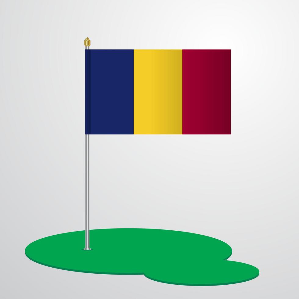 mât du drapeau du tchad vecteur