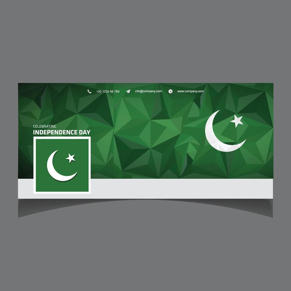 pakistan independnce day vecteur de conception de couverture de médias sociaux