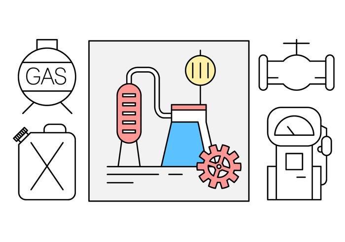 Industrie du pétrole gratuit icônes vectorielles vecteur